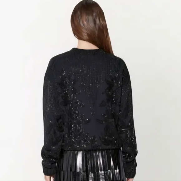 RtA Emma Black Bead Embellished Cotton Jumper XS - Picture 5 of 12